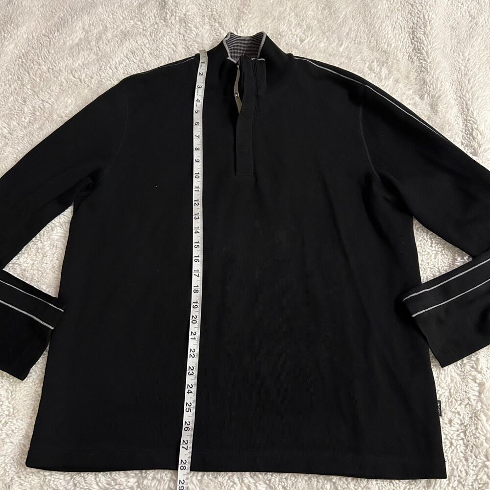 Hugo Boss Quarter Snap Sweatshirt Mens XL Black Business Office Attire Preppy - Picture 5 of 8